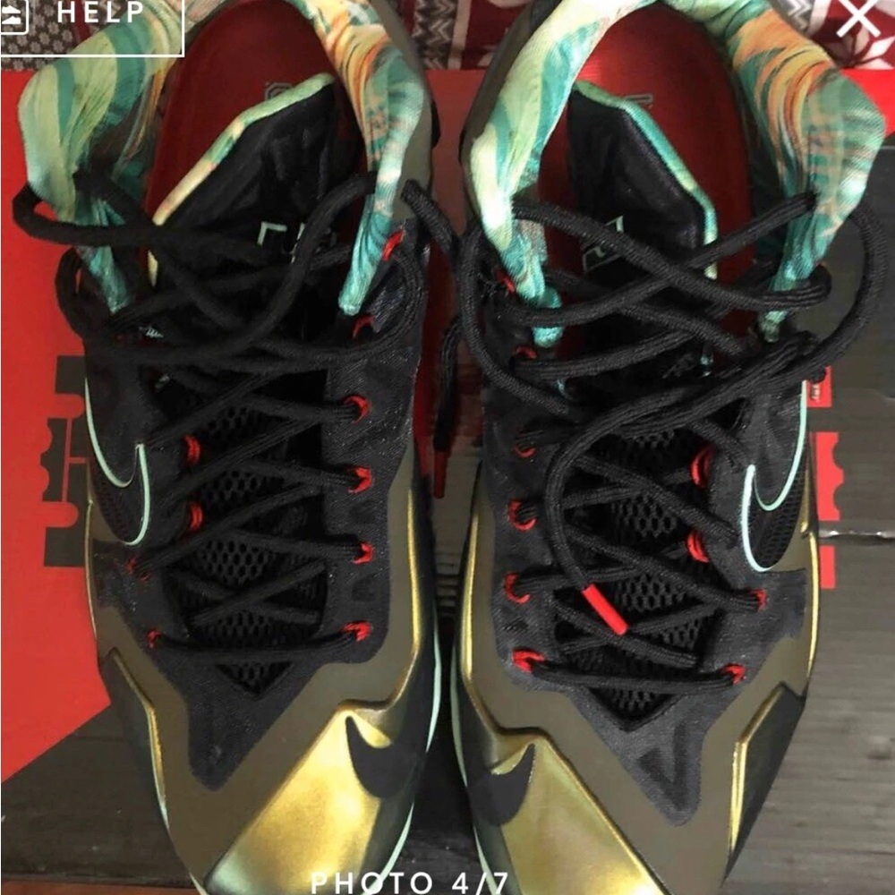 Nike Lebron 11 XI Kings Pride Parachute Gold 616175-700 Size 12.